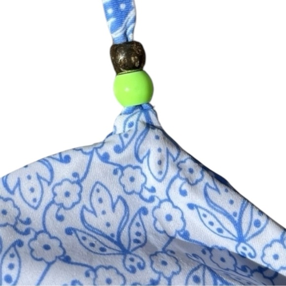 🌻Victoria's Secret Blue & White Twist Bandeau Halter Bikini Top Size XS - Picture 6 of 10